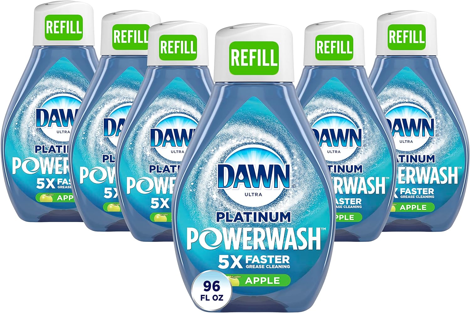 awn Platinum Powerwash Dish Spray, Dish Soap Cleaning Spray, Apple Scent Refill, 16 Fl Oz (Pack of 6) (Packaging may vary), Dish Soap Spray